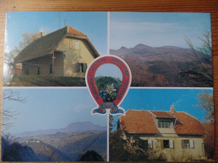 Razglednica Dom na Kuna gori i Pogled s Kuna gore (1985. g.)