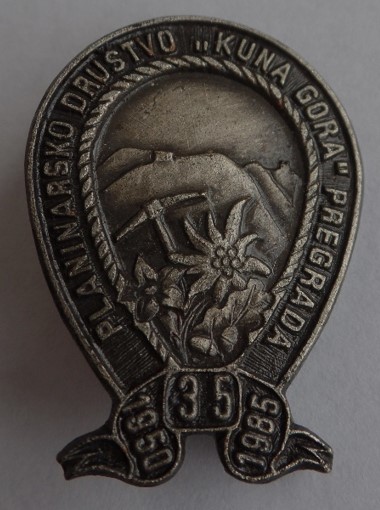 Značka u srebru PD &#8220;KUNA GORA&#8221; PREGRADA uz 35. obljetnicu (1985 g.)