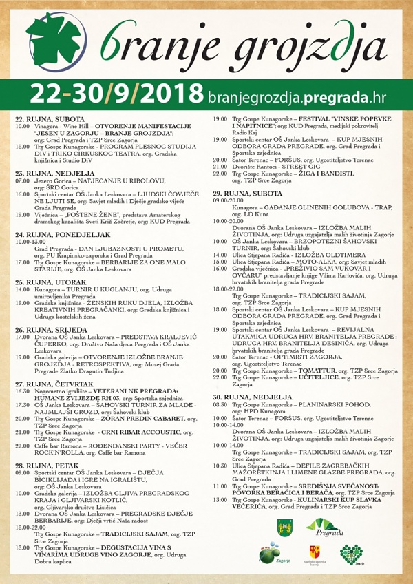 Program ovogodišnjeg Branja grojzdja Program ovogodišnjeg Branja grojzdja